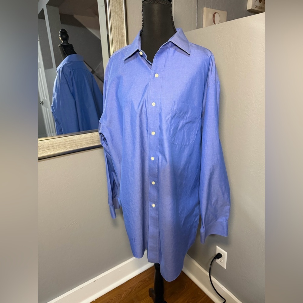 Brooks Brothers Madison Non Iron Blue Button Down Shirt Size XL 17-33.